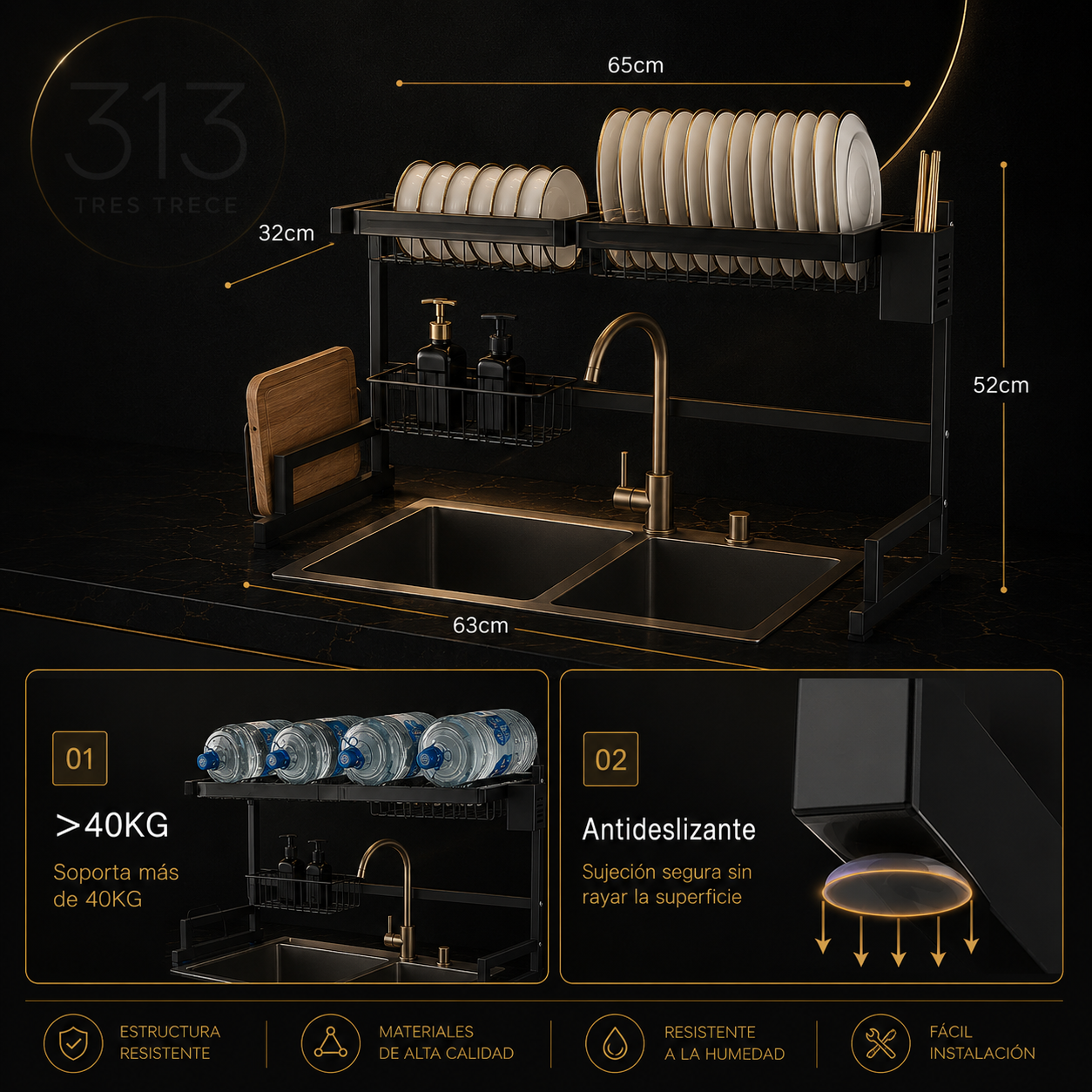 🍽️ Escurridor Organizador Multifuncional para Fregadero | Más Orden y Espacio 🏠